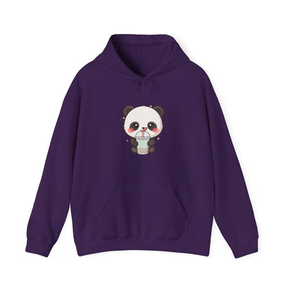 Bubble Tea Panda Hoodie, Kawaii Chibi Boba Sweatshirt