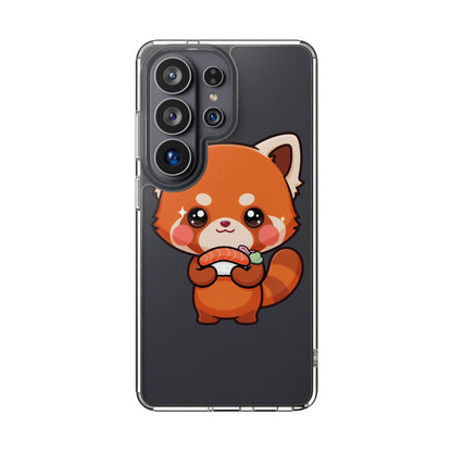 Red Panda Sushi Phone Case, Cute Kawaii Clear Case