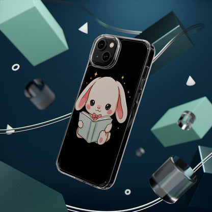 Kawaii Reading Bunny Clear Impact-Resistant Case