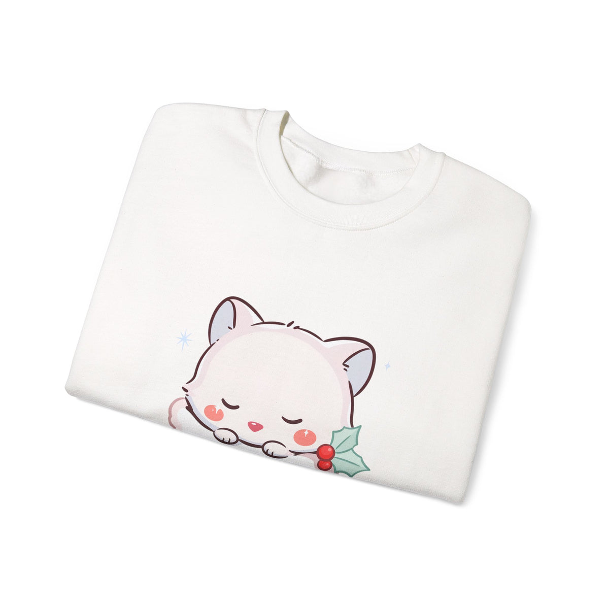 Christmas Fox Sweatshirt, Kawaii Stocking Arctic Fox Gift