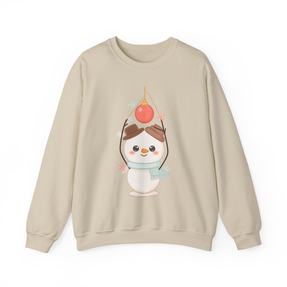 Cute Snowman Christmas Sweatshirt, Kawaii Holiday Crewneck