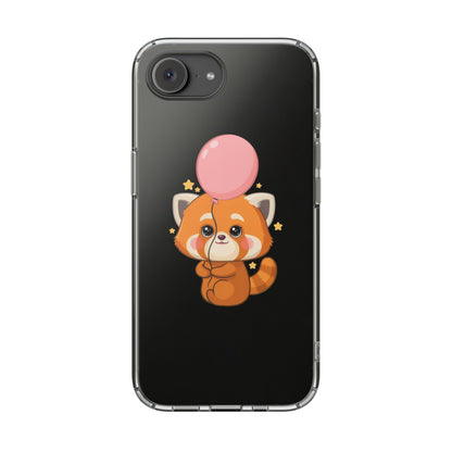 Kawaii Red Panda Clear Impact-Resistant Case with Balloon