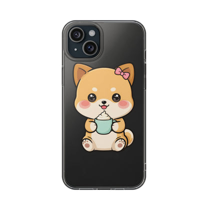 Kawaii Shiba Inu Phone Case with Latte