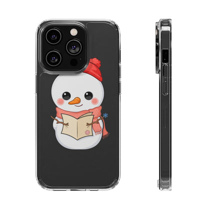 Kawaii Snowman Phone Case Reading to Santa