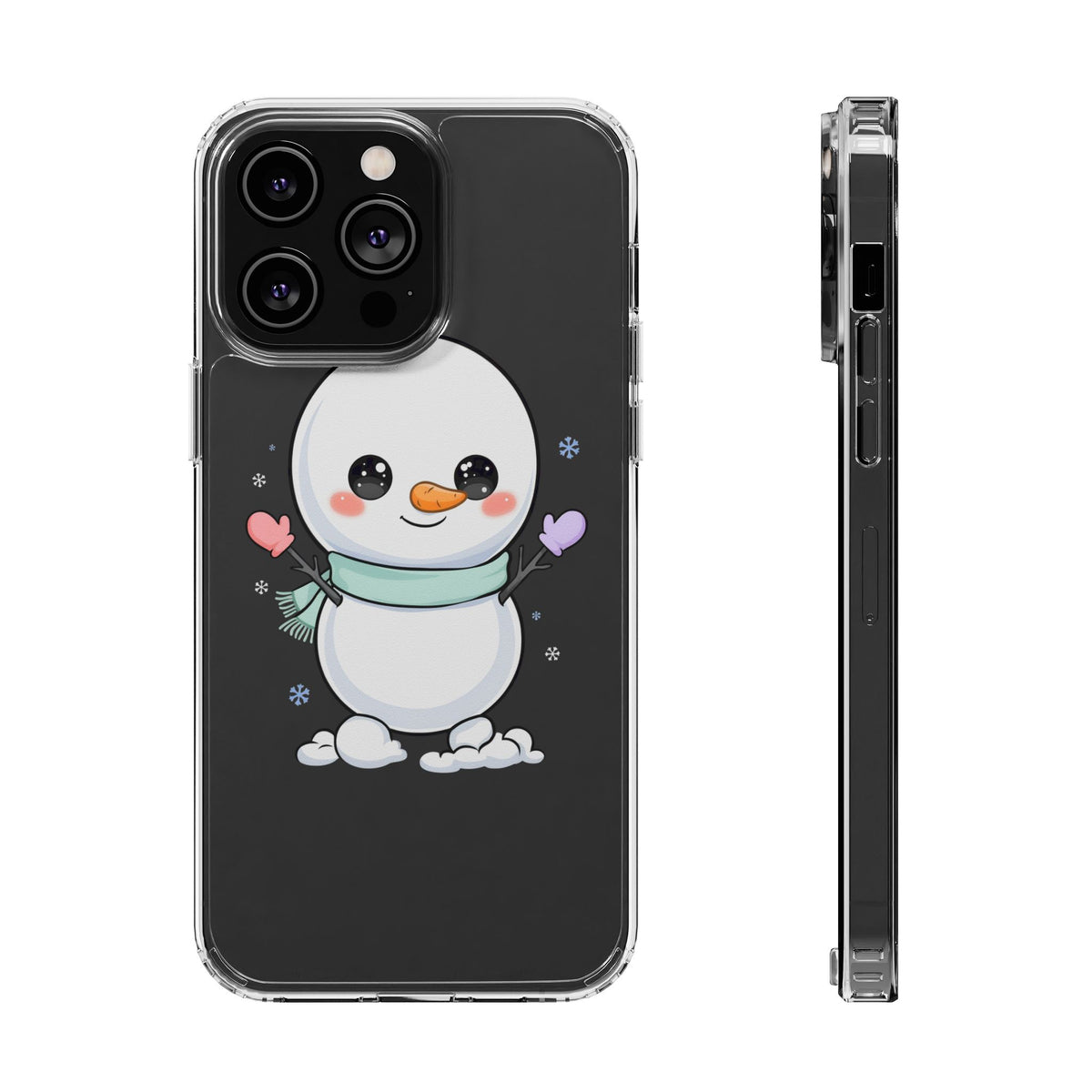 Kawaii Snowman Clear Impact-Resistant Case