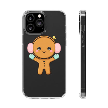 Kawaii Gingerbread Phone Case, Cute Winter Character