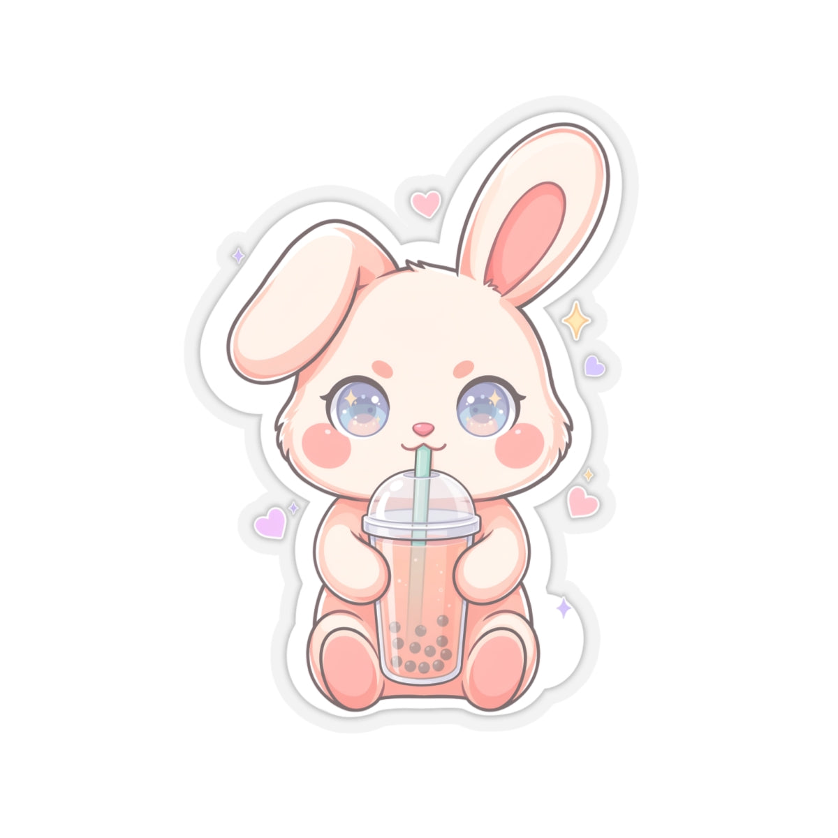 Kawaii Bunny Bubble Tea Sticker for Cute Gifts