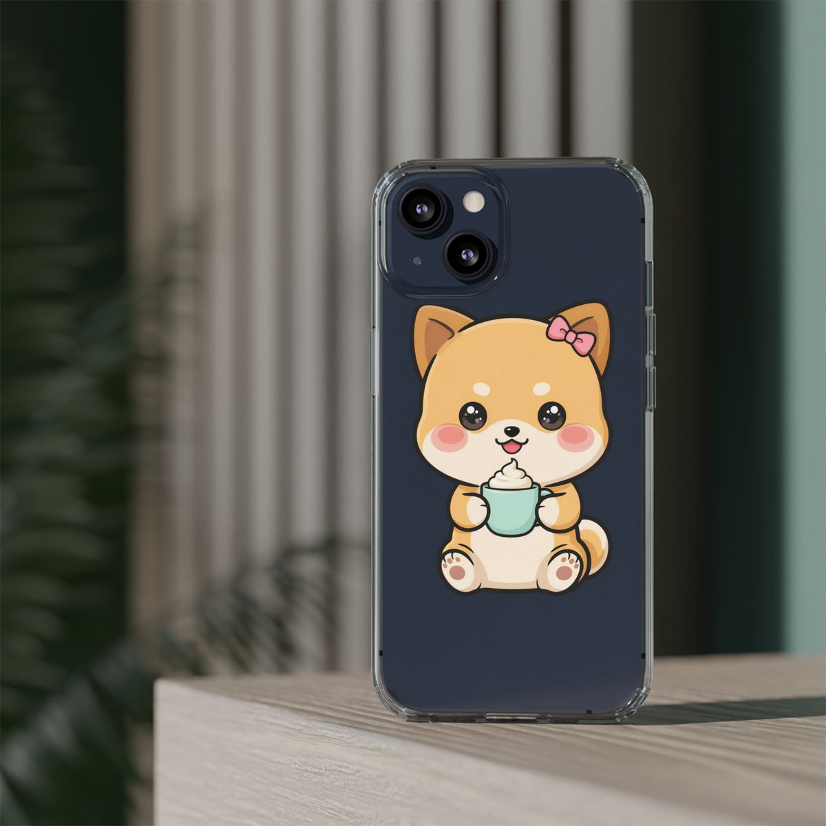 Kawaii Shiba Inu Phone Case with Latte