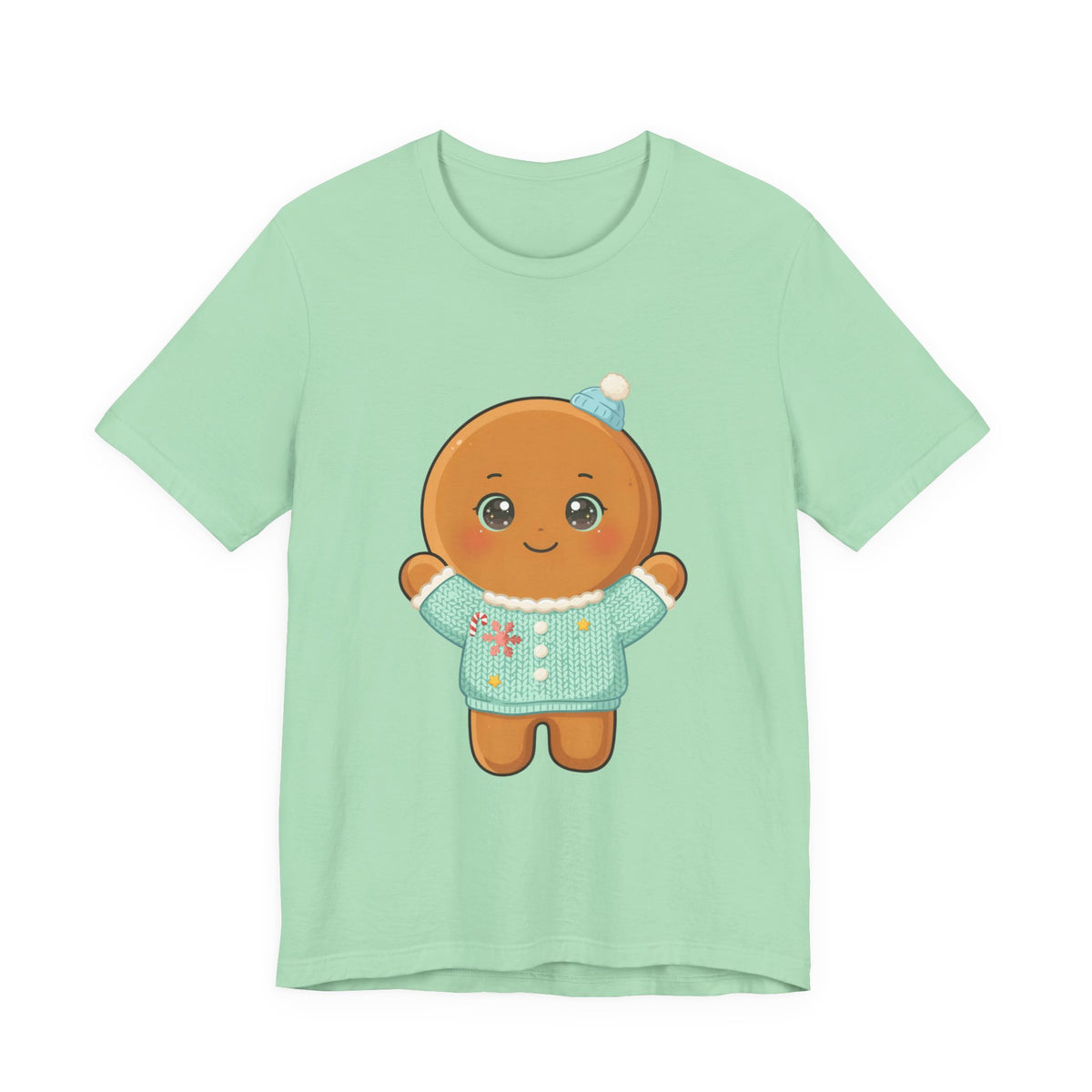 Kawaii Gingerbread Man Christmas Tee for Holiday Cheer