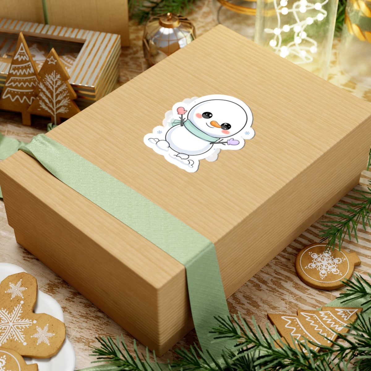 Kawaii Snowman Sticker for Cozy Winter Decor
