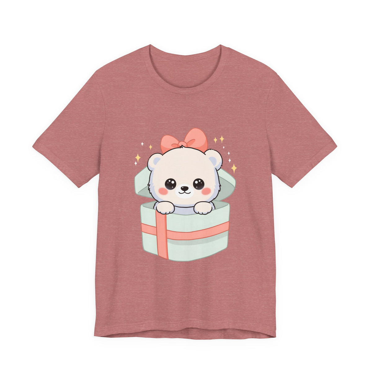 Kawaii Polar Bear Tee, Cute Gift Box Cub Unisex Shirt