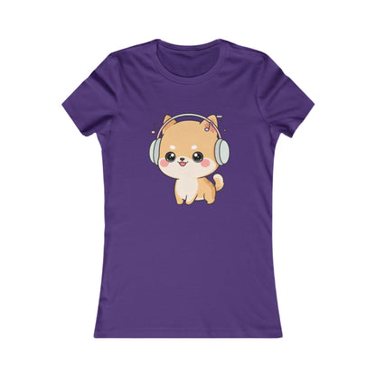 Kawaii Shiba Inu Music Tee for Women