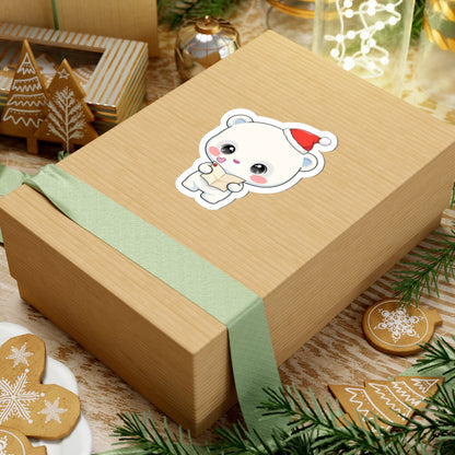 Christmas Polar Bear Sticker for Cozy Holiday Cheer