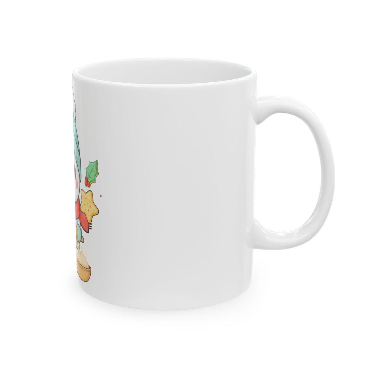 Christmas Snowman Baking Mug, Cute Holiday Ceramic Cup