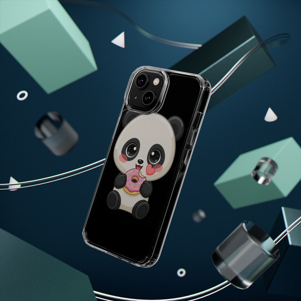 Kawaii Panda Phone Case with Donut