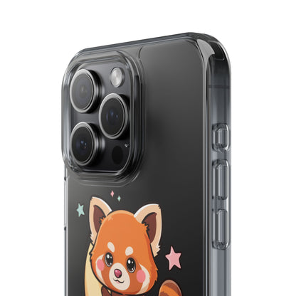 Red Panda Phone Case, Kawaii Moon Companion