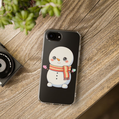 Kawaii Snowman Phone Case – Cute Christmas Clear Case