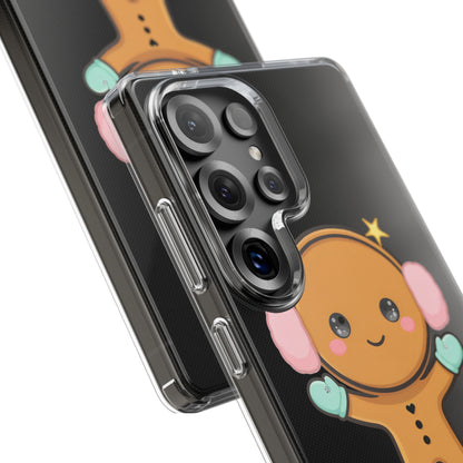 Kawaii Gingerbread Phone Case, Cute Winter Character