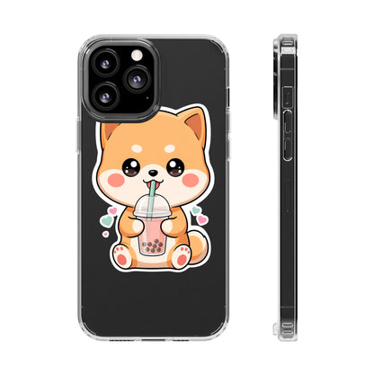 Kawaii Shiba Inu Phone Case for Bubble Tea Lovers