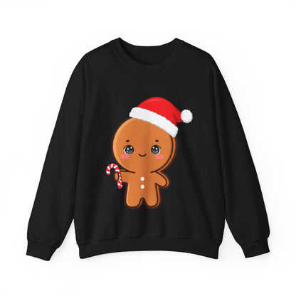 Christmas Gingerbread Sweatshirt, Cute Kawaii Holiday Crewneck