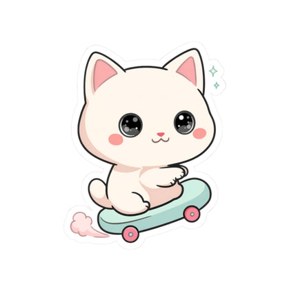 Kawaii Cat Skateboard Sticker for Cat Lovers