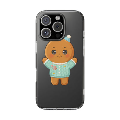 Kawaii Gingerbread Phone Case, Cute Christmas Sweater Cookie