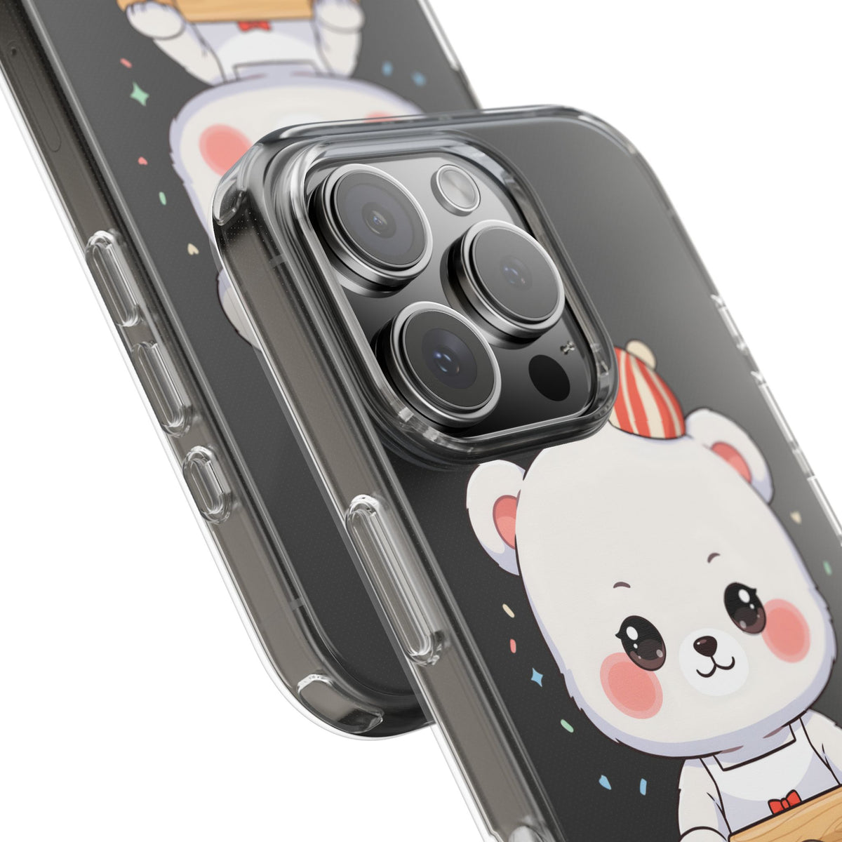 Christmas Bear Cookie Baking Clear Phone Case