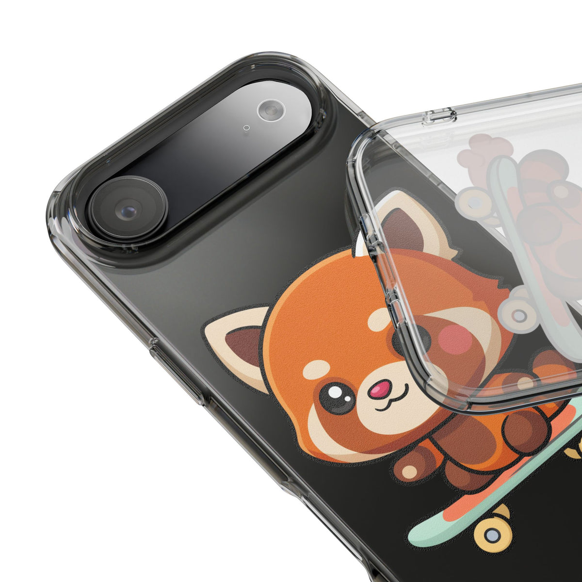Red Panda Skateboard Phone Case, Cute Kawaii Style
