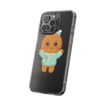 Kawaii Gingerbread Phone Case, Cute Christmas Sweater Cookie