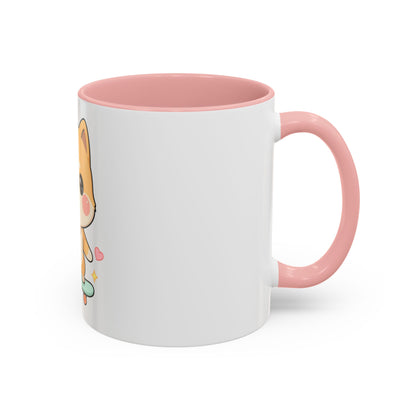 Kawaii Shiba Inu Skateboard Mug, Cute Accent Coffee Mug