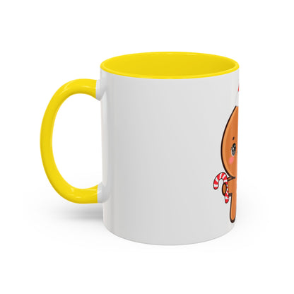 Gingerbread Man Christmas Mug, 11oz or 15oz Accent Coffee Mug