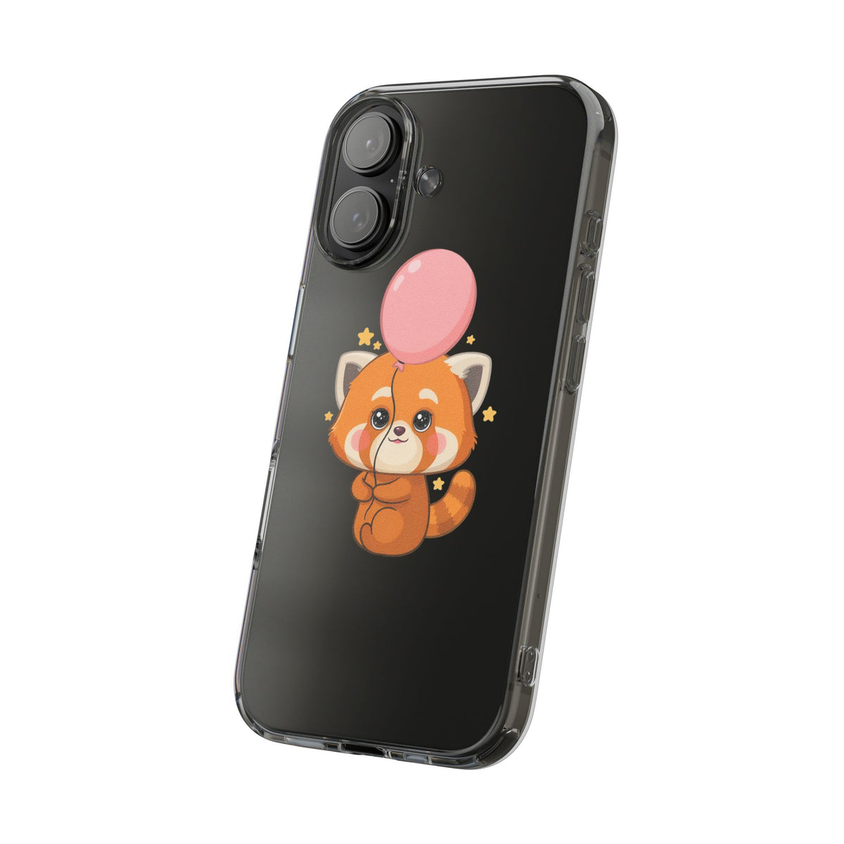 Kawaii Red Panda Clear Impact-Resistant Case with Balloon