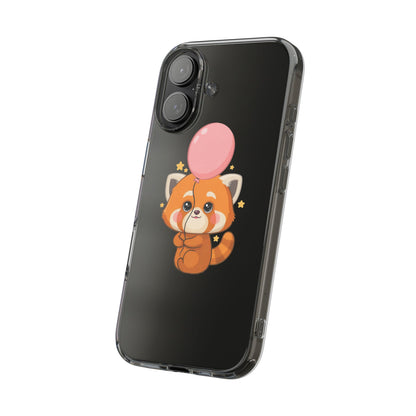 Kawaii Red Panda Clear Impact-Resistant Case with Balloon
