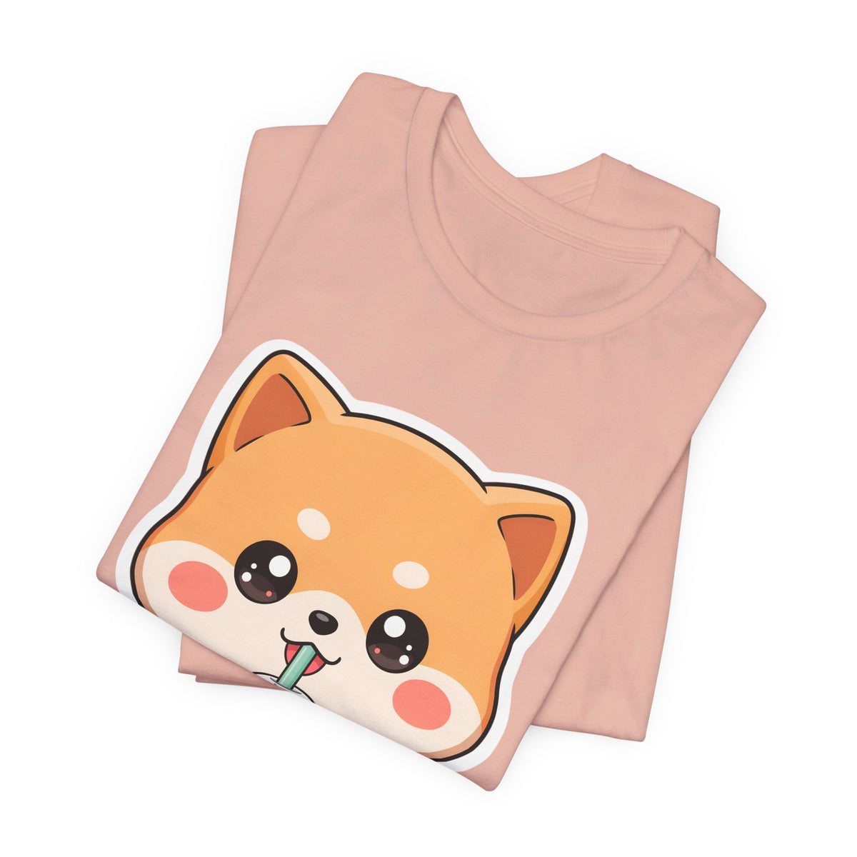 Kawaii Shiba Bubble Tea T-Shirt for Boba Lovers