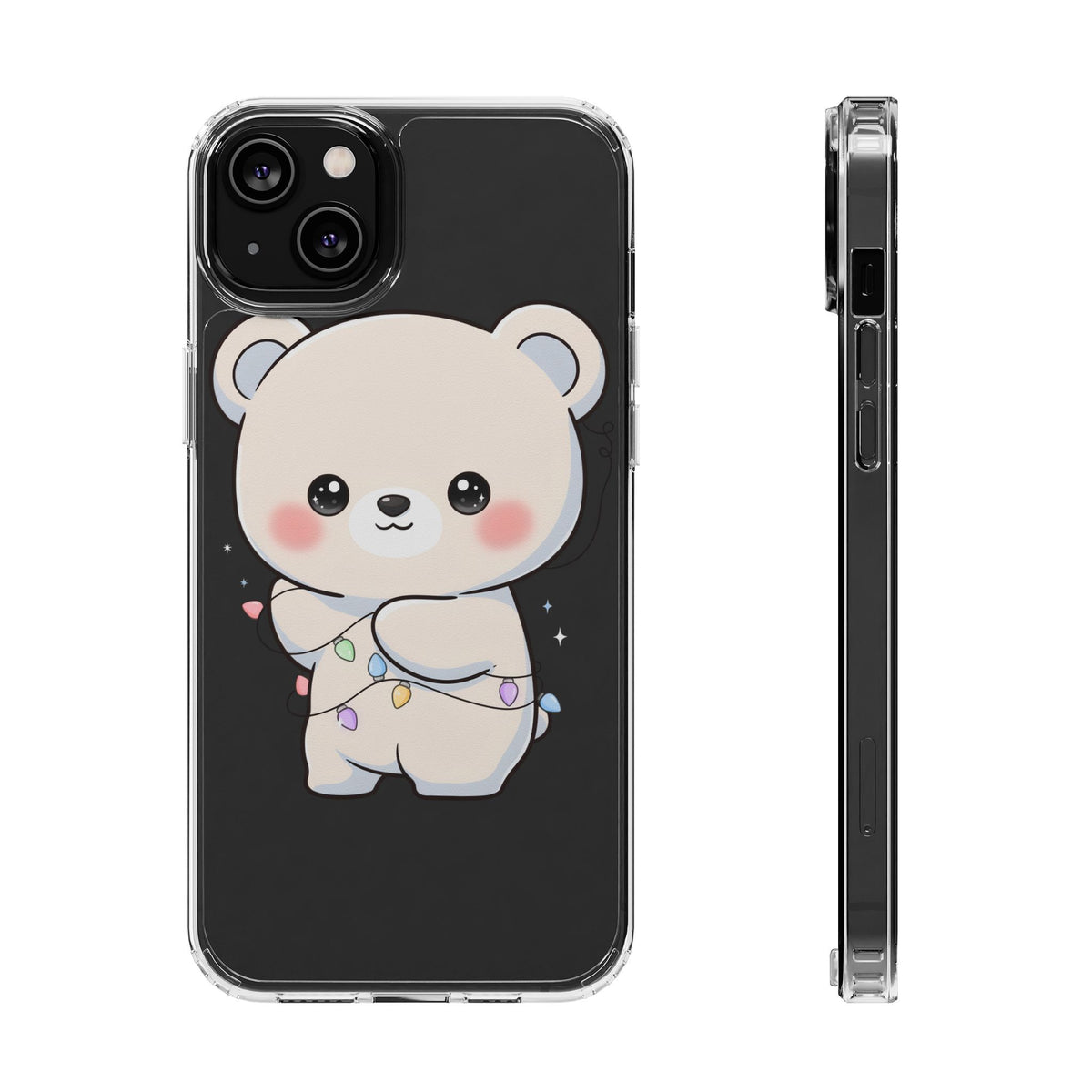 Kawaii Polar Bear Phone Case with Fairy Lights
