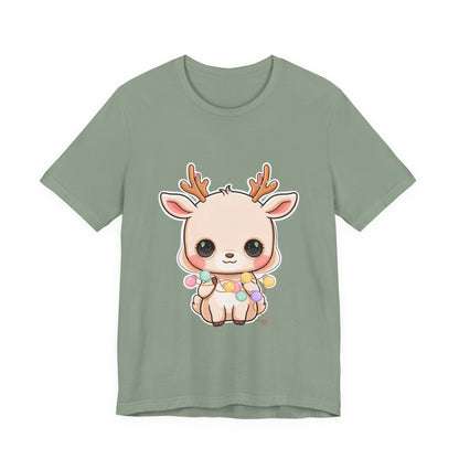 Kawaii Reindeer T-Shirt for Cozy Holiday Errands