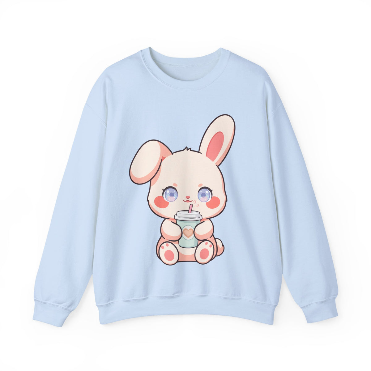 Kawaii Bunny Sweatshirt, Cute Latte Lover Crewneck