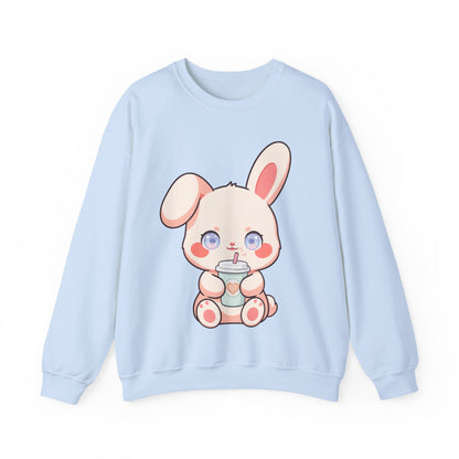 Kawaii Bunny Sweatshirt, Cute Latte Lover Crewneck