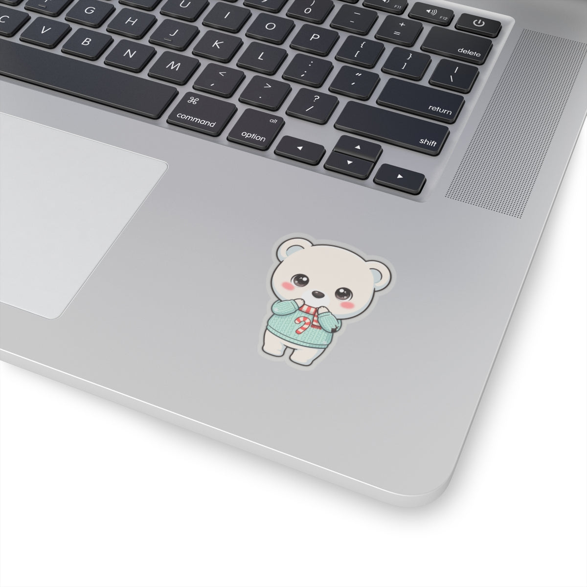 Kawaii Polar Bear Christmas Sticker for Cozy Holiday Cheer