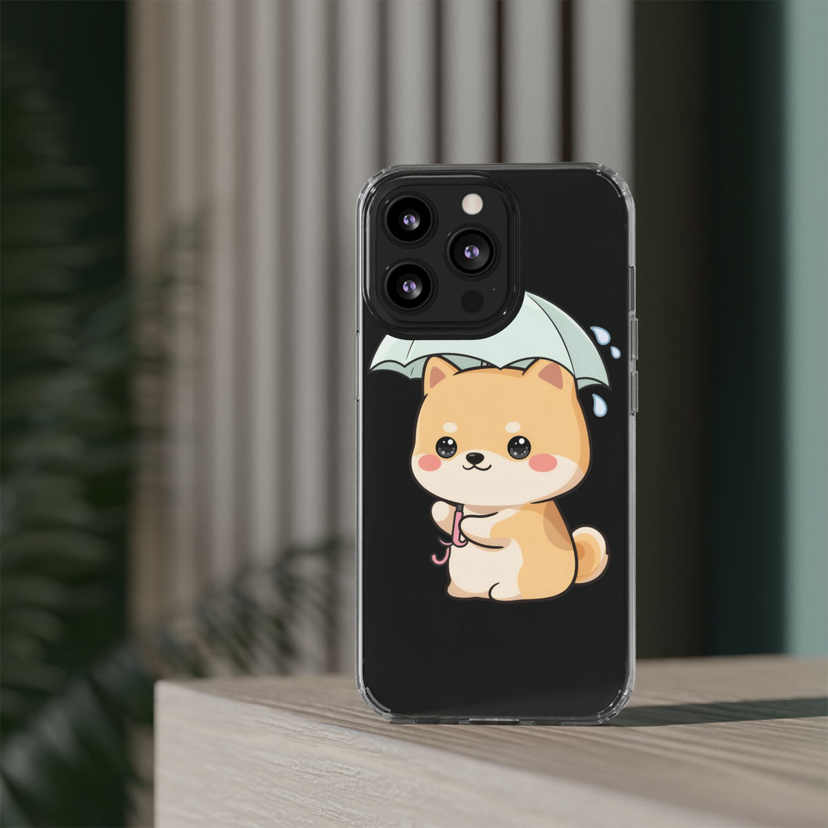 Shiba Inu Phone Case, Kawaii Rainy Day Pup