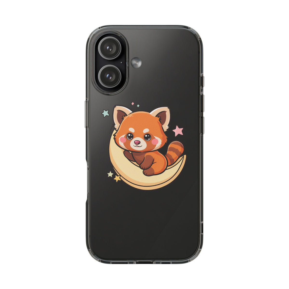 Red Panda Phone Case, Kawaii Moon Companion