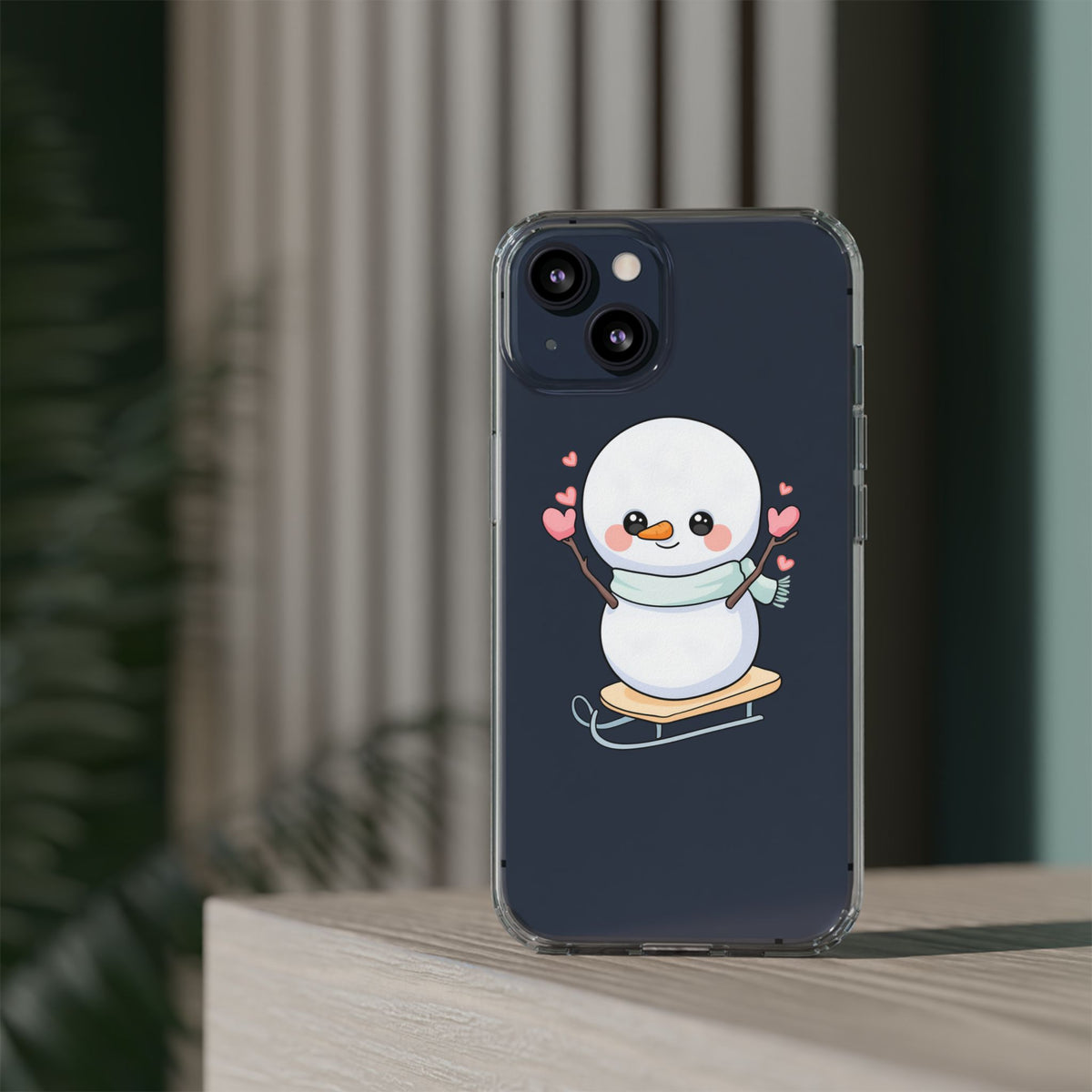Kawaii Snowman Phone Case, Cute Winter Cheer