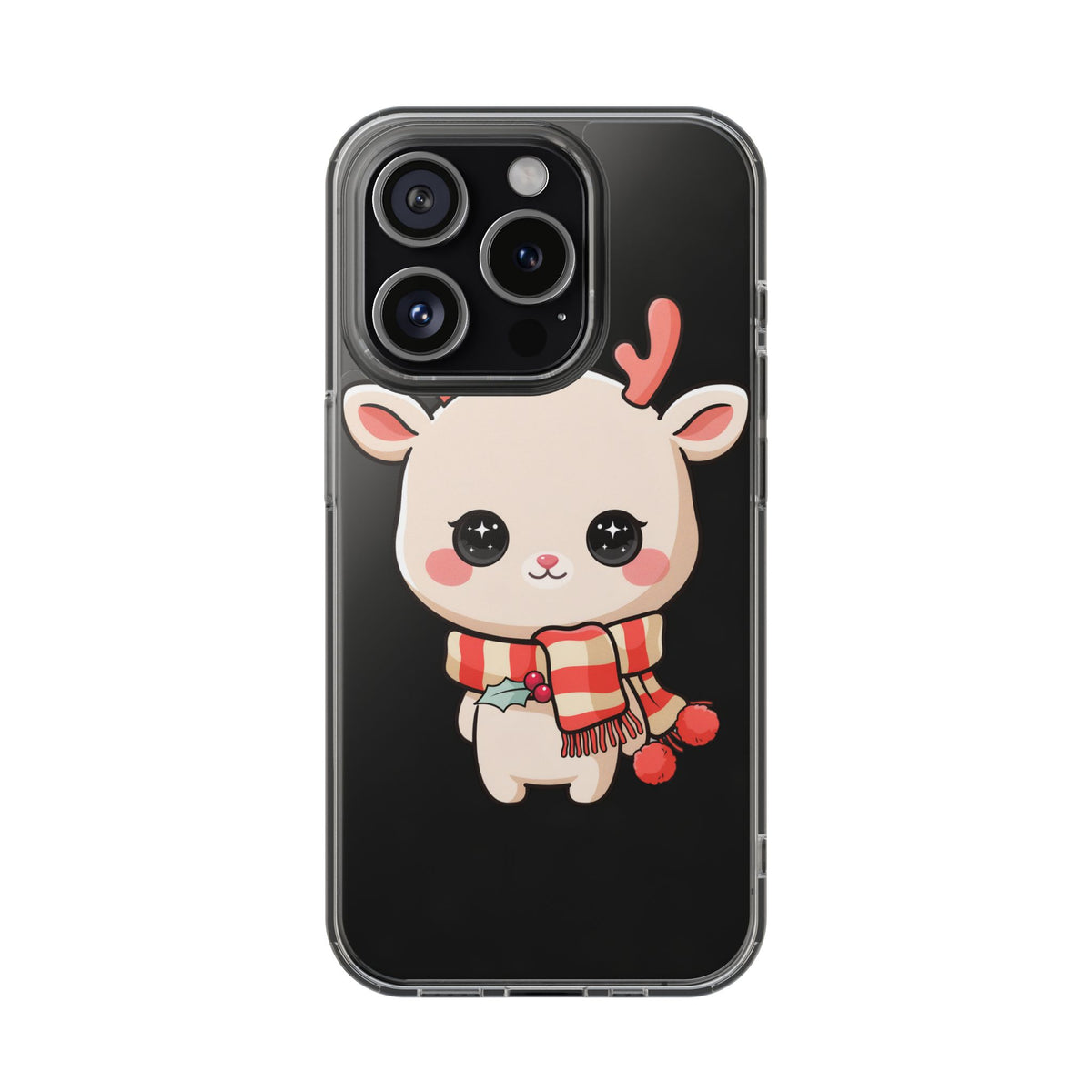 Christmas Reindeer Phone Case, Cute Kawaii Holiday Gift