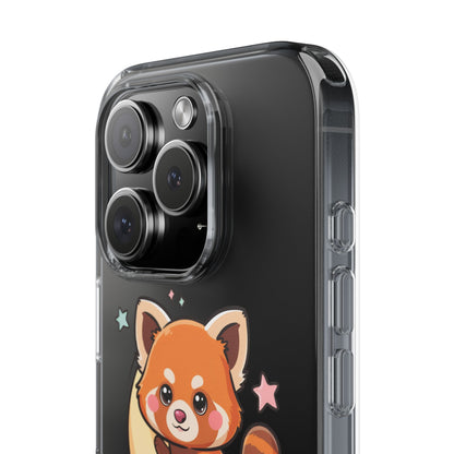 Red Panda Phone Case, Kawaii Moon Companion