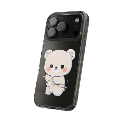 Kawaii Polar Bear Phone Case with Fairy Lights
