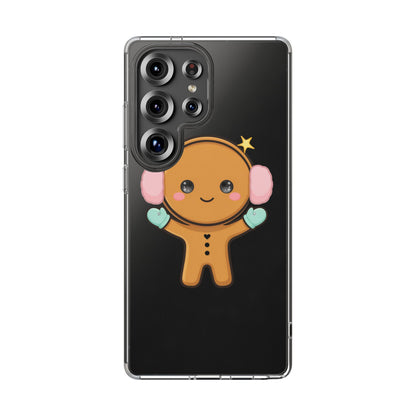 Kawaii Gingerbread Phone Case, Cute Winter Character