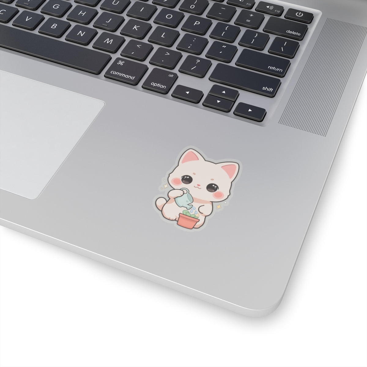 Kawaii Cat Plant Care Sticker for Journals and Laptops