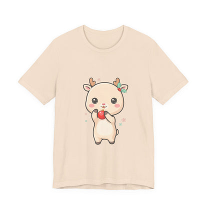 Kawaii Reindeer Christmas T-Shirt for Cute Holiday Style