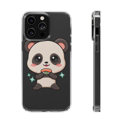 Kawaii Panda Sushi Phone Case, Clear Impact-Resistant Case