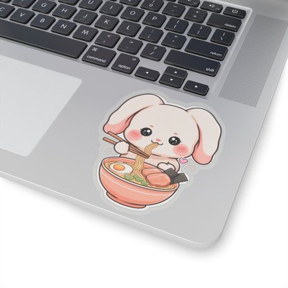 Kawaii Ramen Bunny Kiss-Cut Sticker for Cute Food Lovers